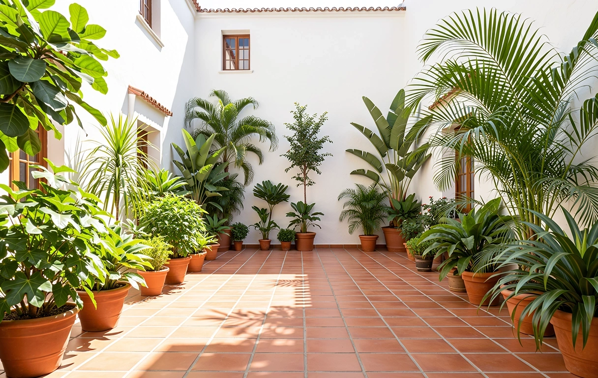 Mañana soleada en un patio mexicano